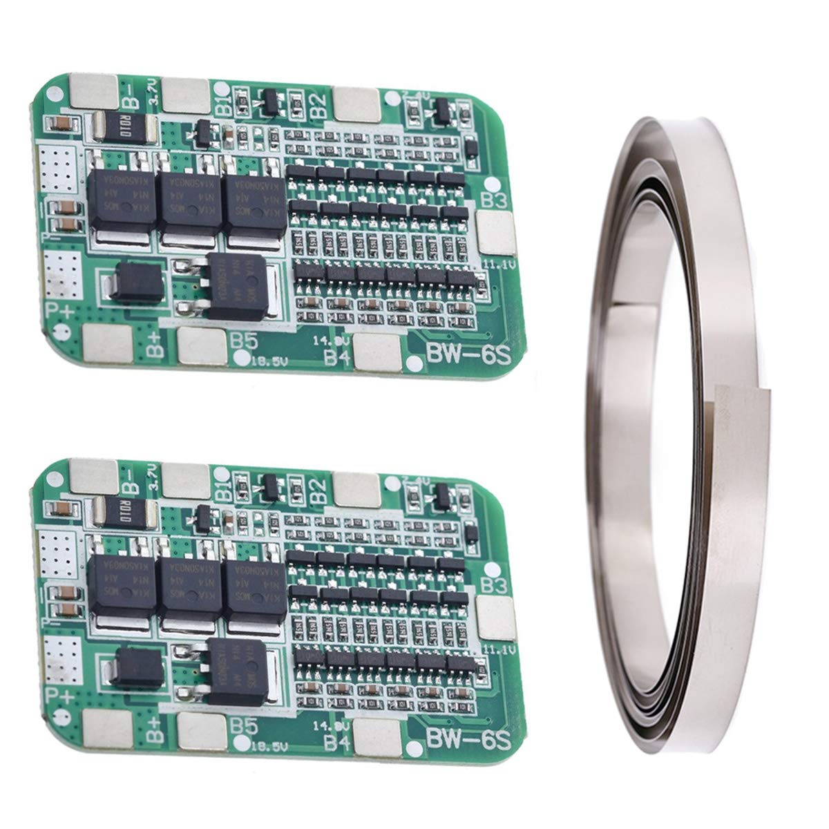 Youmile 2PCS 6S 15A 24V Lithium Battery Protection Board 18650 Charger Module BMS PCB Protection Board for Li-ion Lithium Battery Cell with Nickel Strip