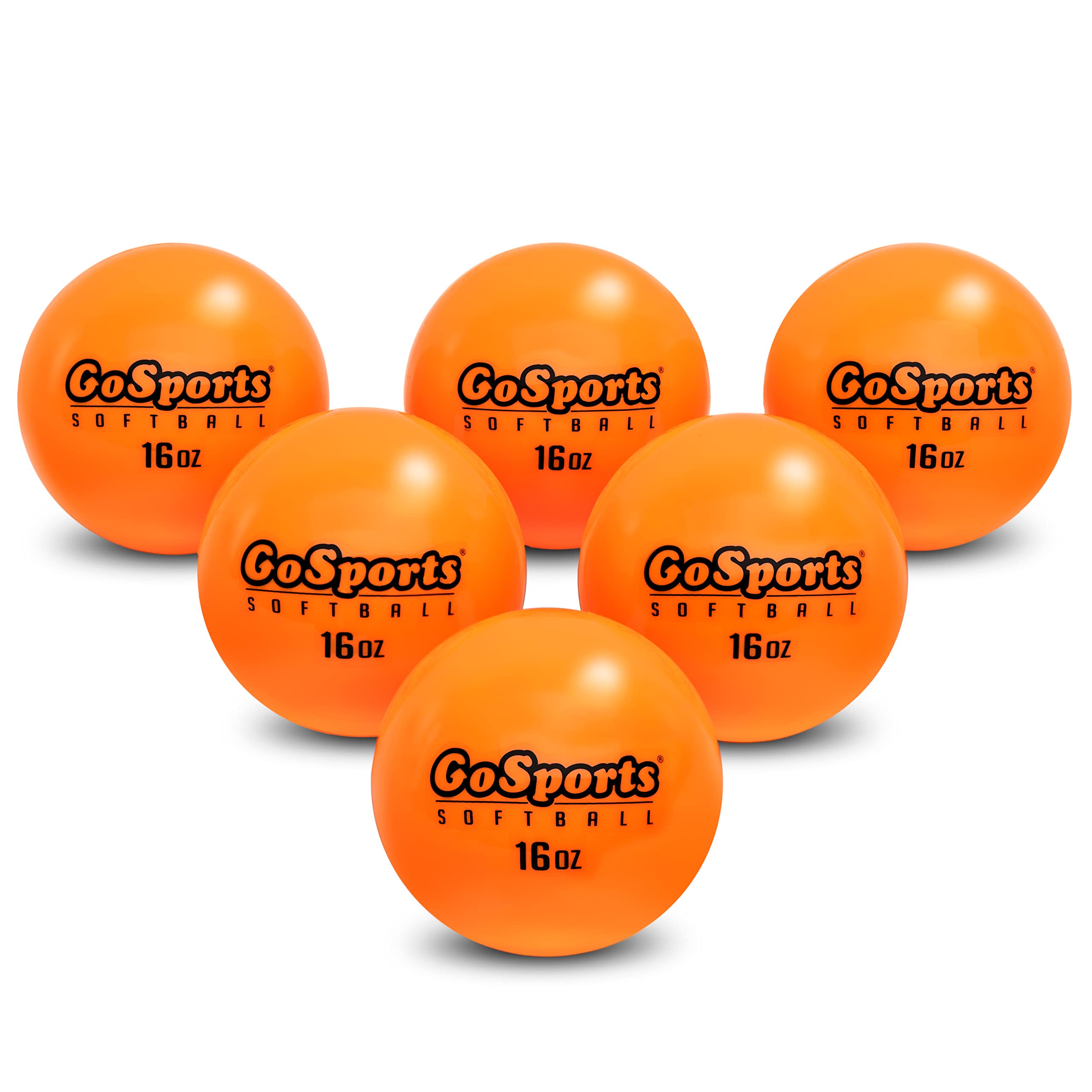 GoSports 3.82 inch Weighted Training Softballs 6 Pack - Hitting & Pitching Training for All Skill Levels - Improve Power and Mechanics