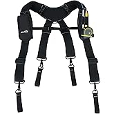 MELOTOUGH Work Belt Suspender Tool Belt Suspenders Bag Suspenders for Men Heavy Duty with Gel Shoulder Pad Detachable Phone Holder for Construction/Electrician/Contractor/Carpenter