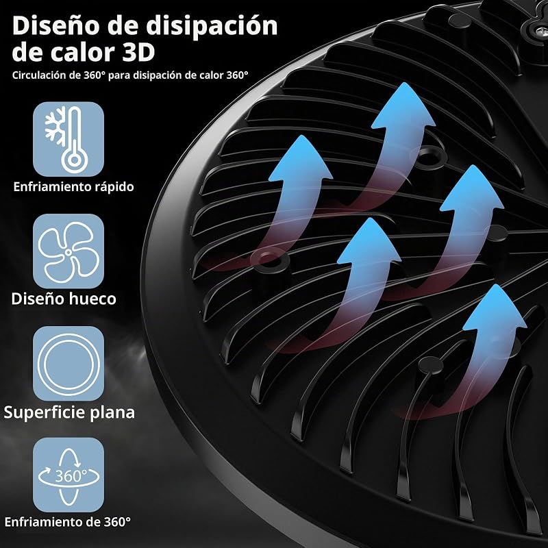 200W UFO LED de alta luz de la bahía,30000LM,6000K blanco frío lámpara de taller,IP65 impermeable LED Iluminación Comercial para Garaje Fábrica Taller(4 Pack,200W)