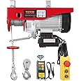 VEVOR Electric Hoist, 1320 lbs 120V Electric Winch with 328 ft Wireless & 14 ft Wired Remote Control, 40 ft Single Cable Lifting Height, Single/Double Slings, Lift Hoist for Garage Warehouse Factory