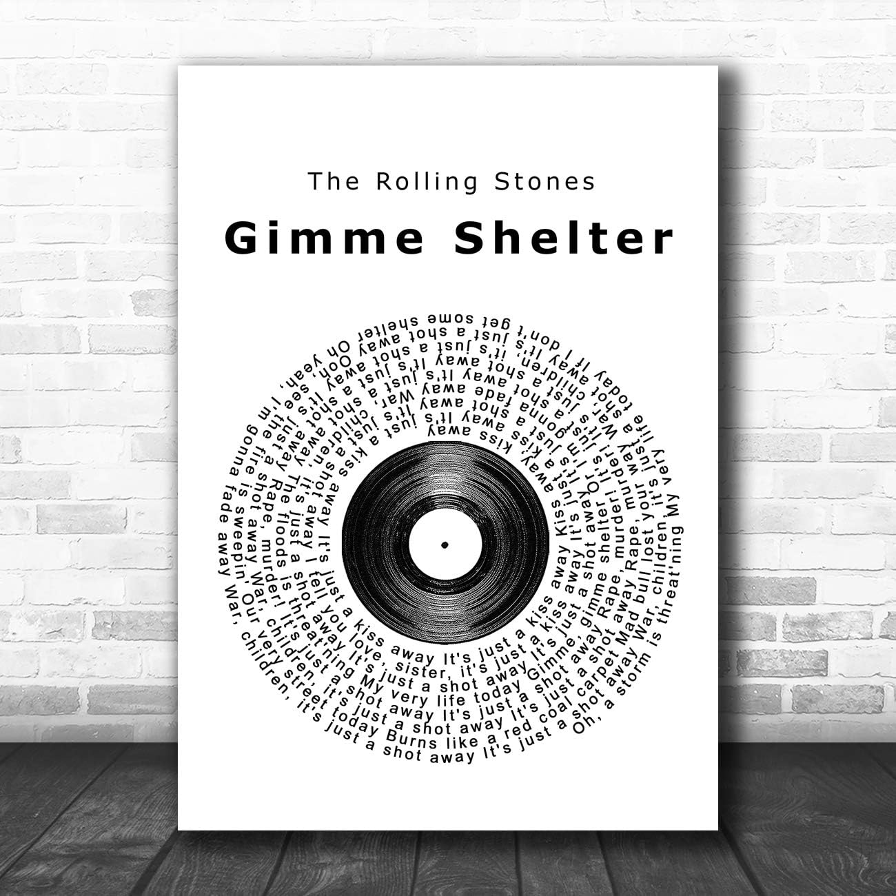 Gimme Shelter Vinyl Record Song Lyric Quote Print Amazon Co Uk Office Products