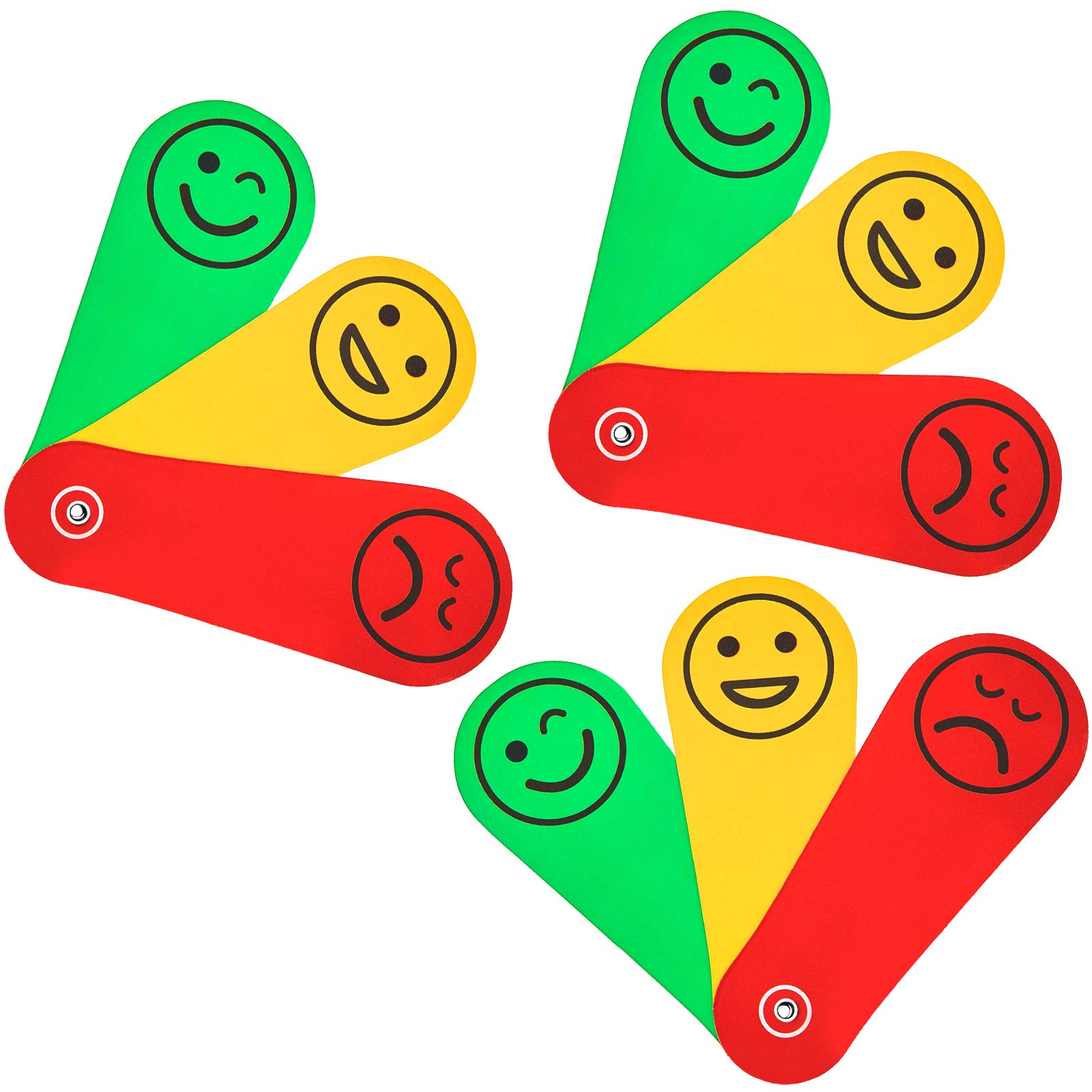 Jetec 3 Pieces Feeling Emotion Fans Traffic Light Fan Portable Emotion Fans Emotions Early Years Resource for Teachers Men Women Teens Education Party Supplies