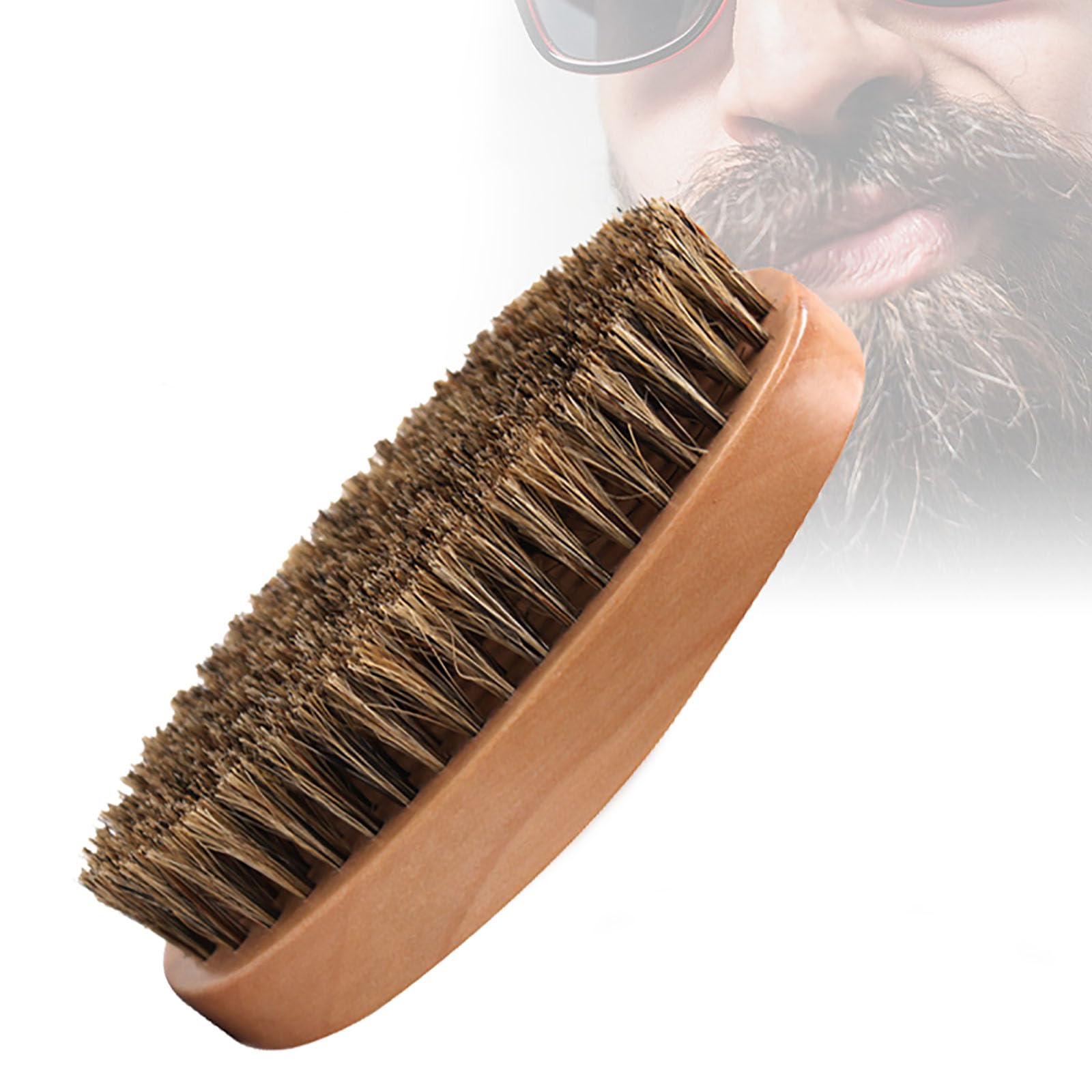 Solid Wood Beard Brush Beard Brush Boar Bristle Brush Premium Wave Brush Wild Boar Bristles Brush for Firm Bristles To Tame and Soften Your Facial Hair