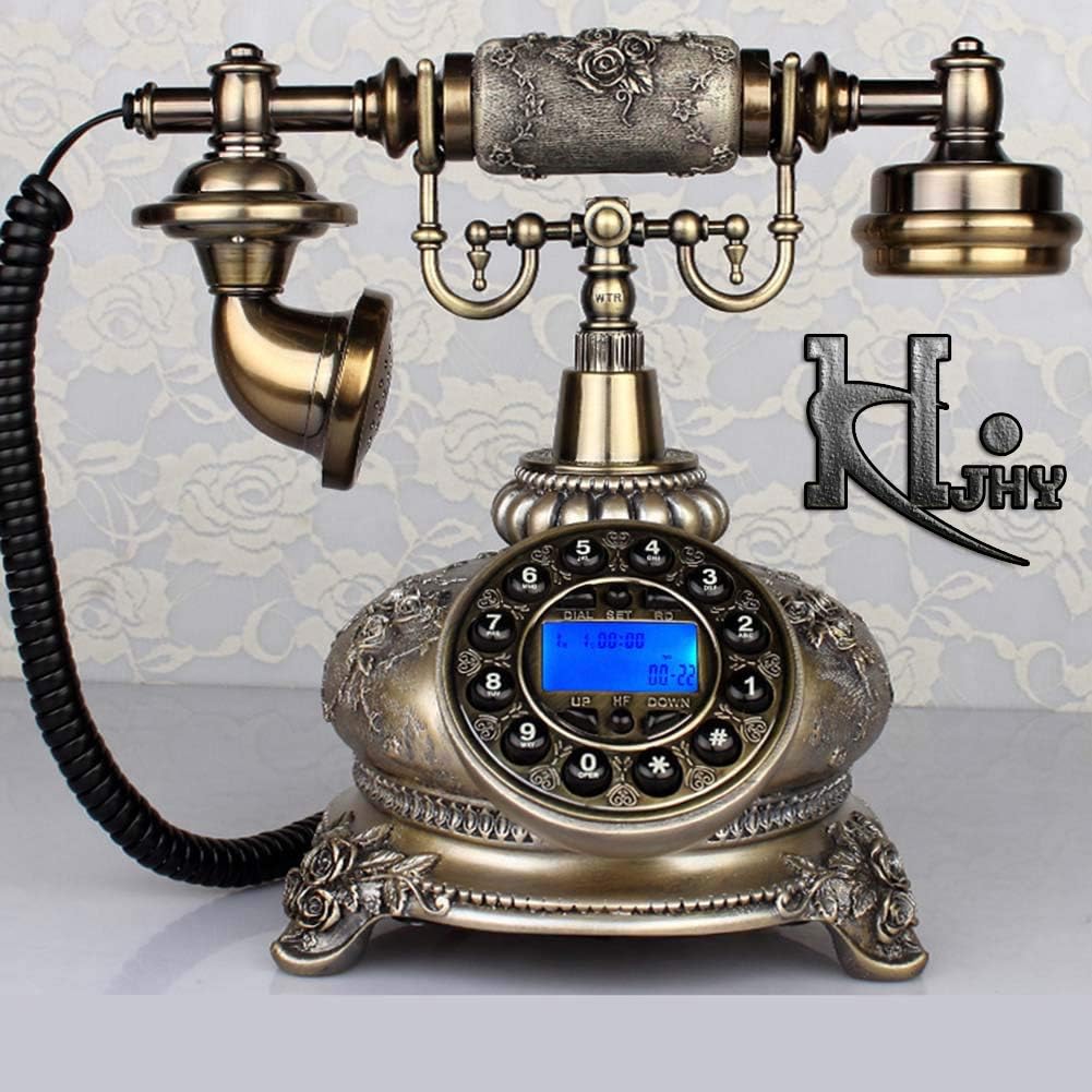 DIANHUA Retro Vintage Classic Phone Replica Antique Style Telephone Rotary Dial Landline Old Fashioned Corded Telephone With Resin Body For Office Home Living Room Decor Wonderful Gift
