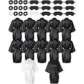 8 or 12 Pack Satin Robes Women Silky Robe Bulk with Sleeping Mask Hair Tie Sets Kimono Bathrobes for Birthday Wedding Party