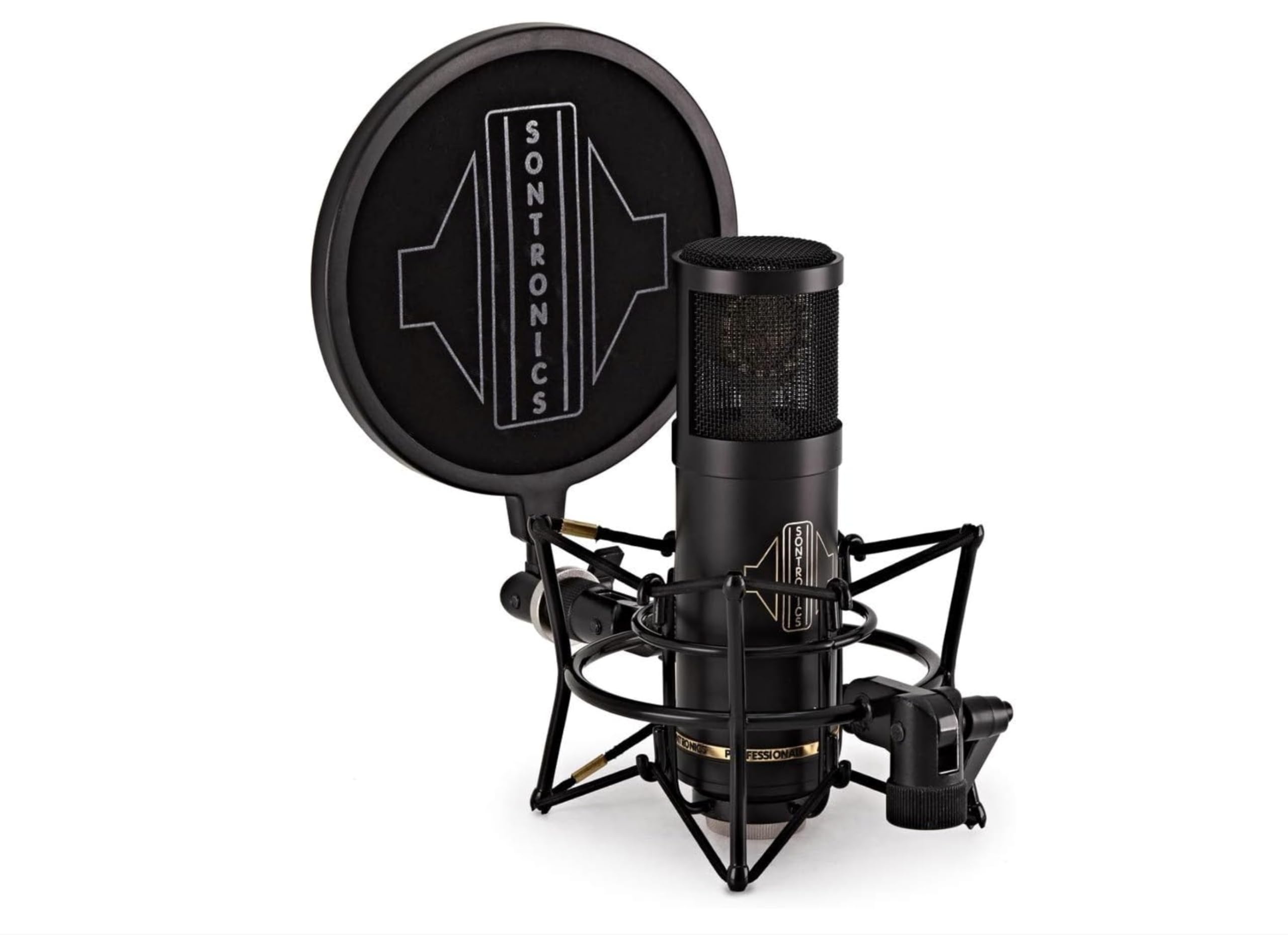 SONTRONICS STC-20 Pack Large Diaphragm Professional Cardioid Studio Condenser Microphone with Accessories. Shock Mount, Pop Filter, XLR Cable, Storage Pouch. Record Vocals & Instruments. Easy Setup