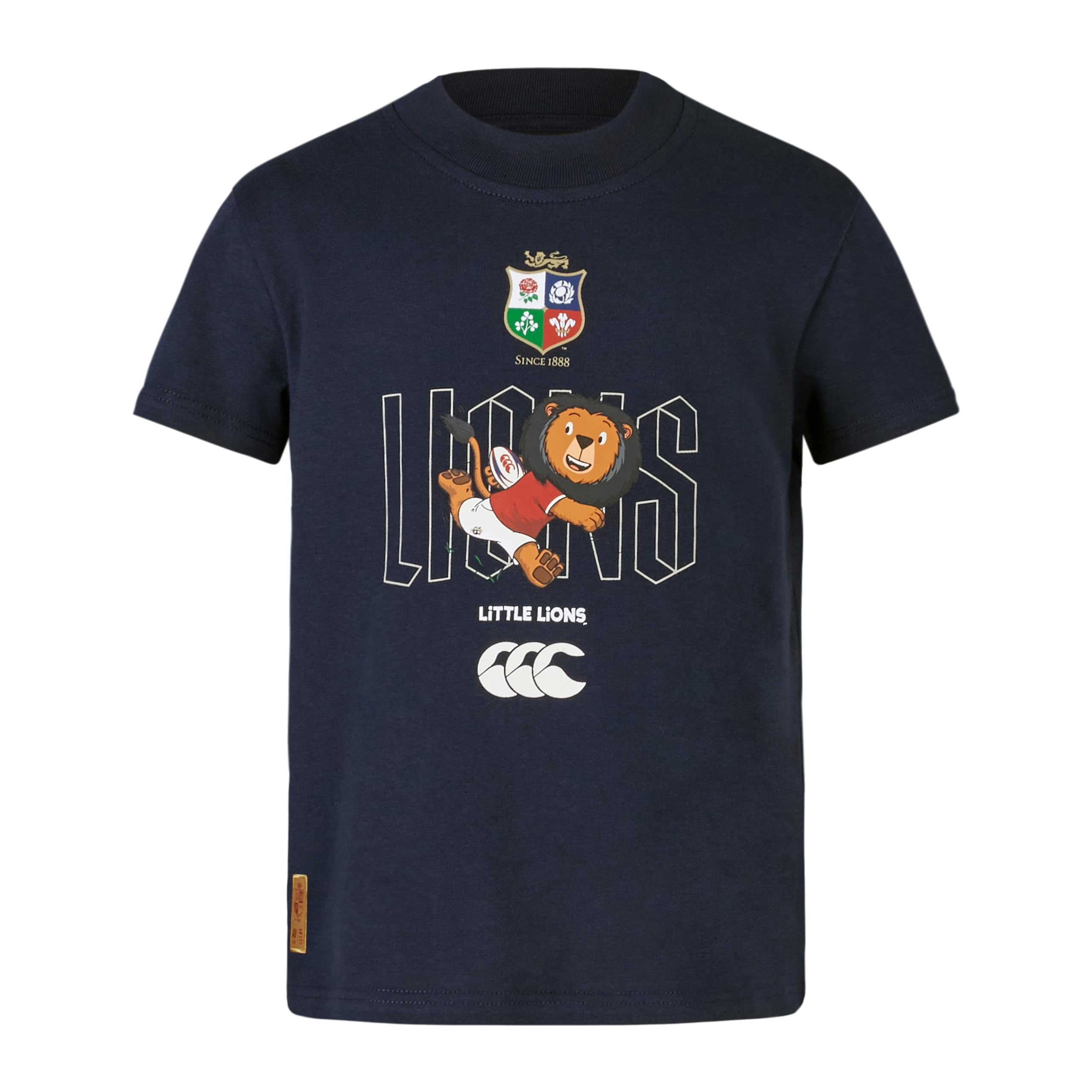 British & Irish Lions Canterbury Junior Unisex Official Canterbury Little Lions Tee | Organic Cotton T-Shirt, Dark Sapphire, 4