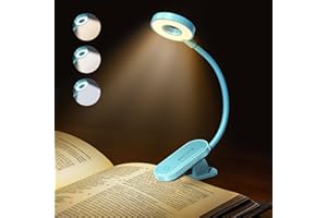 ENCLIZE Book Light for Reading in Bed,Rechargeable LED Reading Light with Stepless Brightness & 3 Color Temperature, Easy Clip On Reading Lamp for Reading at Night in Bed for Bookworms,Students, Green
