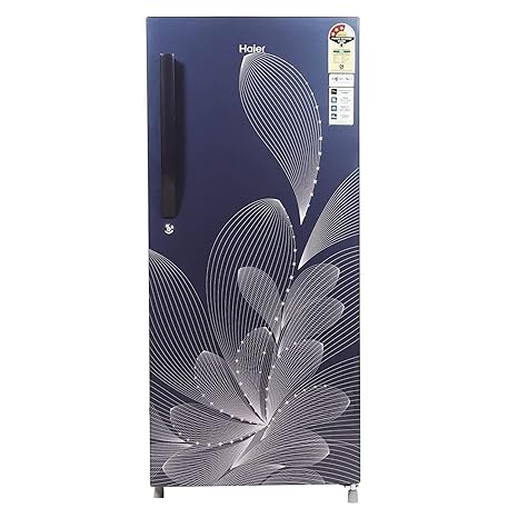 Haier 195 L 3 Star Direct-Cool Single Door Refrigerator (HRD-1953CMO-E, Marine(Blue) Ornate)