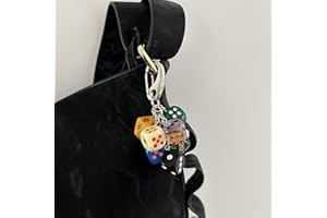 Dice Keychain Vintage-Inspired Resin Pendant With Metal Lobster Clasp Bag Charm For Keys, Backpacks and Everyday Use