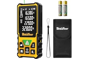 Laser Measure,DEGLASERS 328 Feet Green Laser Measurement Tool with Angle Sensor,Measure Distance, Area and Volume,Pythagorean Mode,±1/16 inch Accuracy,Ft/Ft+in/in/M Units,2.4" LCD Backlit