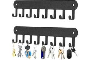Suzurana 2 Pack Key Holder Wall Mount, Key Holder for Wall,Key Wall Holder, Key Hooks Hanging Keys, Key Hanger Wall Mount with 8 Hooks, Key Rack for Living Room, Kitchen, or Bathroo