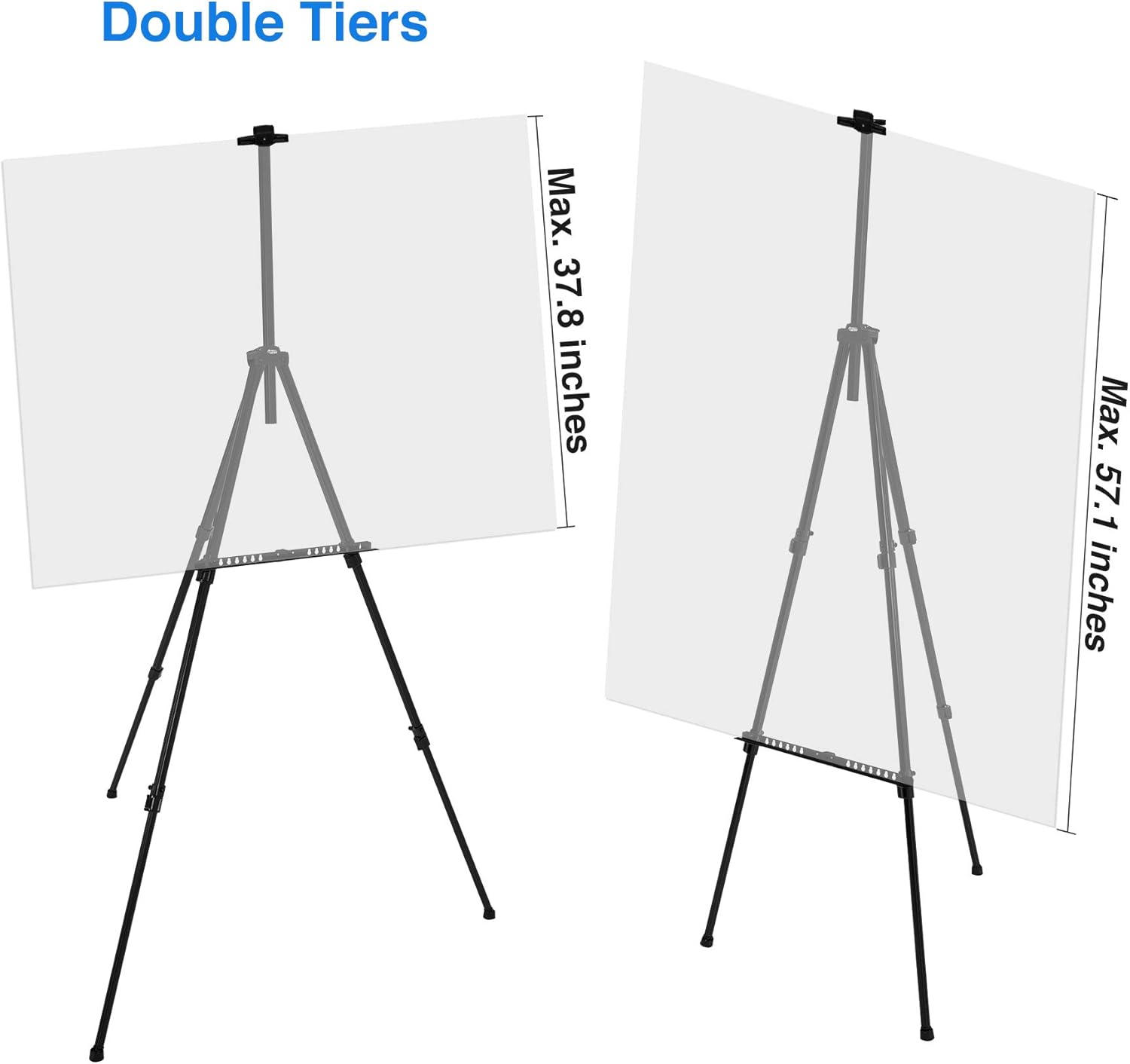 Artify 73 Inches Double Tier Easel Stand, Adjustable Height from 22-73”, Tripod for Painting and Display with an Environmental Friendly Carrying Bag and Spare Parts : Office Products