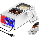 HTTSICHI Chocolate Tempering Machine - Commercial Chocolate Melting Machine w/ 9L Capacity and 86-185℉ Temp Control, 1200W Professional Heated Chocolate Melter w/Stainless Steel Body, 110V,2 Tanks
