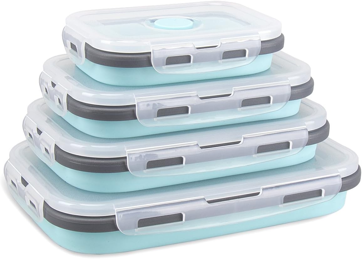 Xcellent Global Collapsible Silicone Food Storage Containers 4 Pack
