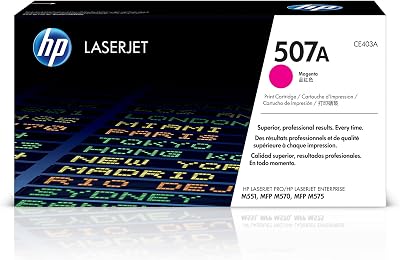 HP CE403A 507A Magenta Original LaserJet Toner Cartridge 6000 Pages