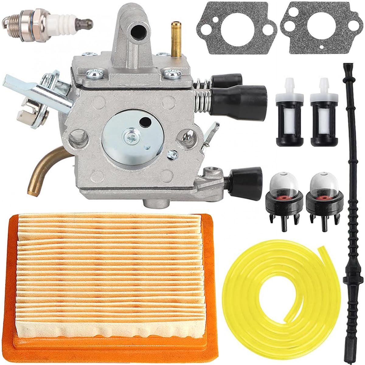 ZAMDOE Carburetor for stihl FS120 FS200 FS250 FS300 FS350 FR350 FR450 FR480 String Trimmer Brushcutter Replaces # 4134 120 0653, 4134 120 0603 with Air Filter Spark Plug Primer Bulb