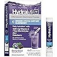Hydralyte Electrolytes Plus Immunity, Elderberry - Low Sugar Rapid Rehydration Powder - Lightly Sparkling Electrolyte Powder Packets with 1,000mg Vitamin C and 300 mg Elderberry (8oz Serve, 12 Count)