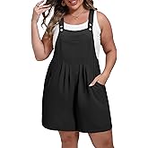 OLRIK Plus Size Rompers for Women - Adjustable Short Jumpsuit, Loose Casual Overalls with Pockets | Summer Outfits 2026