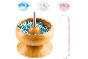 ORNUNIQ Clay Bead Spinner for Jewelry Making with 2 Big Eye Beading Needles and 1125 Clay Beads, Ideal for Bracelets and Necklaces