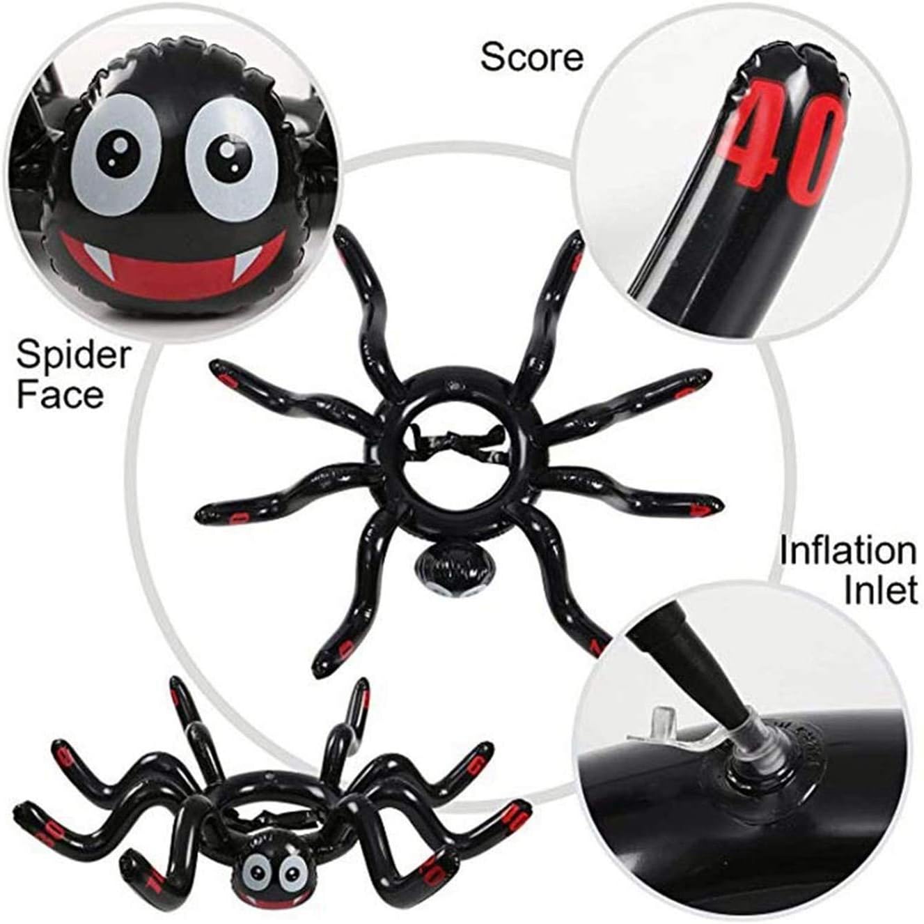 Halloween Ring Toss Games for Kids Party,Inflatable Throwing Rings Halloween Party Toss Games,Inflatable Spider Hat with 8 Rings Toss Toys for Kid,Adults Family Indoor Outdoor Garden Parties Fun Game - Image 4