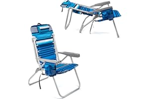 Homevative Backpack Fold-Up Beach Chair, 5 Positions, Towel bar, Cooler, Storage Pouch, Cup Holder and Phone Pocket