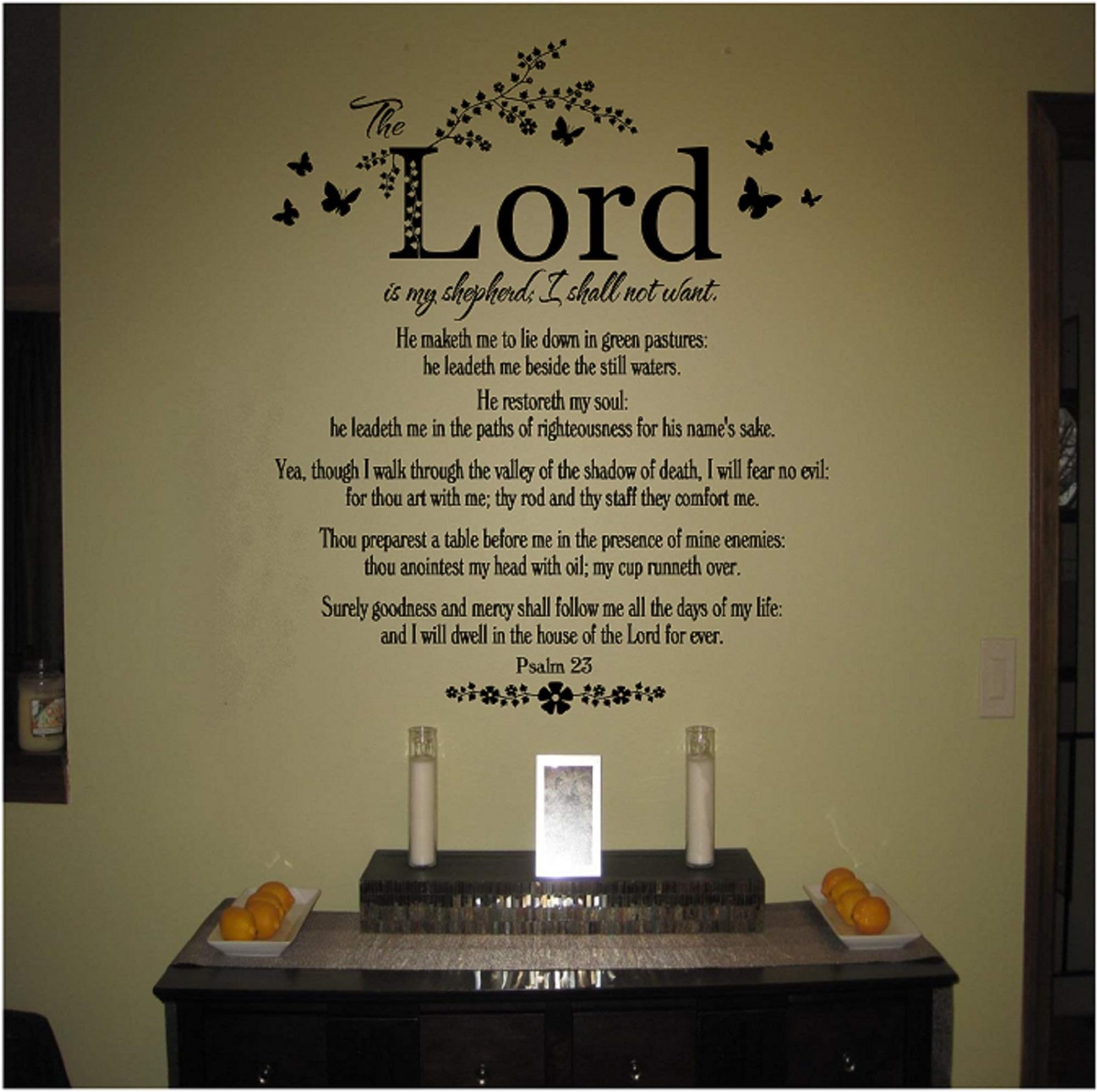 Psalm 23 The Lord is My Shepherd I Sall Not Want Vinyl Wall Decal