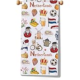 WSNANG Netherlands Kitchen Towel Dutch Dish Towel Netherlands Souvenirs Gifts Netherlands Kitchen Decor (Netherlands Towel)