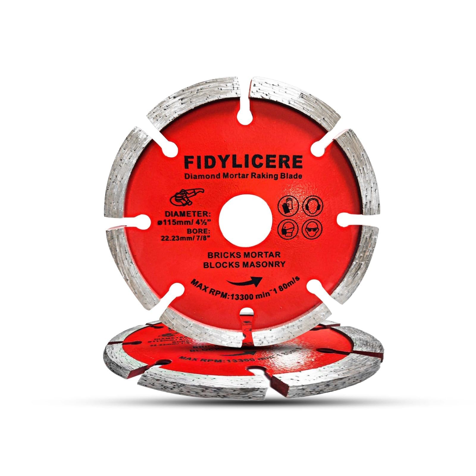 Fidylicere 2 x Diamond Mortar Rake Disc 115mm (4.5") for Angle Grinder – Masonry Joint Raking Blade, Brick Repointing Tool for Fast Removal of Old Mortar