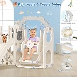Krovtoy 6-in-1 Toddler Playground Elk Slide Swing Set Baby 1-3 Years Beige Grey view 8