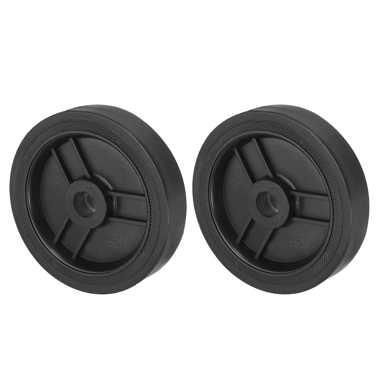 PATIKIL 5" Air Compressor Wheels, 2 Pack Universal Air Compressor Wheel Replacement Part Air Compressor Replacement Wheels with 0.7" Dia Hole for Easy Mobility, Black