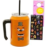 Five Nights at Freddy's Travel Cup Set - Bundle with Freddy Fazbear 30 Oz Stainless Steel Double Walled Insulated Tumbler Plus More | 30 Ounce FNAF Travel Mug