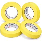 3M Automotive Refinish Masking Tape, 36 mm x 55 m, High-Temperature Resistant &ndash; 4-Pack for Clean Paint Lines