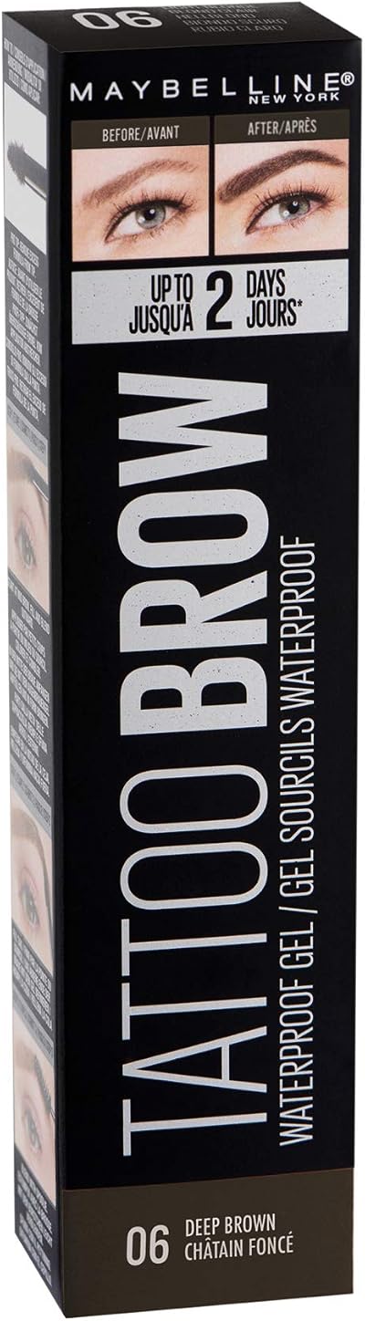 Maybelline Tattoo Brow Waterproof Gel Deep Brown 06 5ml Brand New