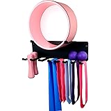 Alvade Gym Storage Rack,Double Layer Multi-Purpose Exercise Bands Rack,Resistance Bands Rack with 10 Hooks for Lifting Belt a