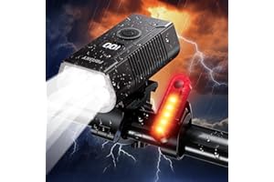 PRASKY 2025 New Bike Lights for Night Riding, 6+4 Modes LED Headlight and Taillight Set, High Lumen USB-C Rechargeable, Waterproof Bicycle Front and Rear Lights for Cyclists and Commuters Accessories