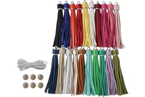 PAMIR TONG Assorted Leather Keychain Tassels for Jewelry Making 20pcs 4.3 inch Silver Faux Leather Tassels for Bead Keychain Wristlet DIY Bag Charms Cellphone Straps Key Ring Bracelet Supplies & Accessories
