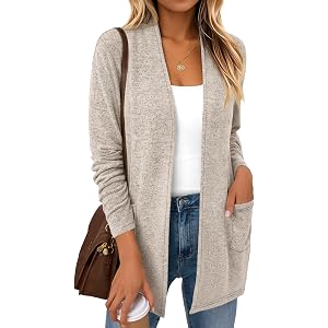 LILLUSORY Women's Long Lightweight Cardigan Fall Fashion Knit Sweater 2026 | Soft Cute Comfy Outfits, Open Front Longline, Fu
