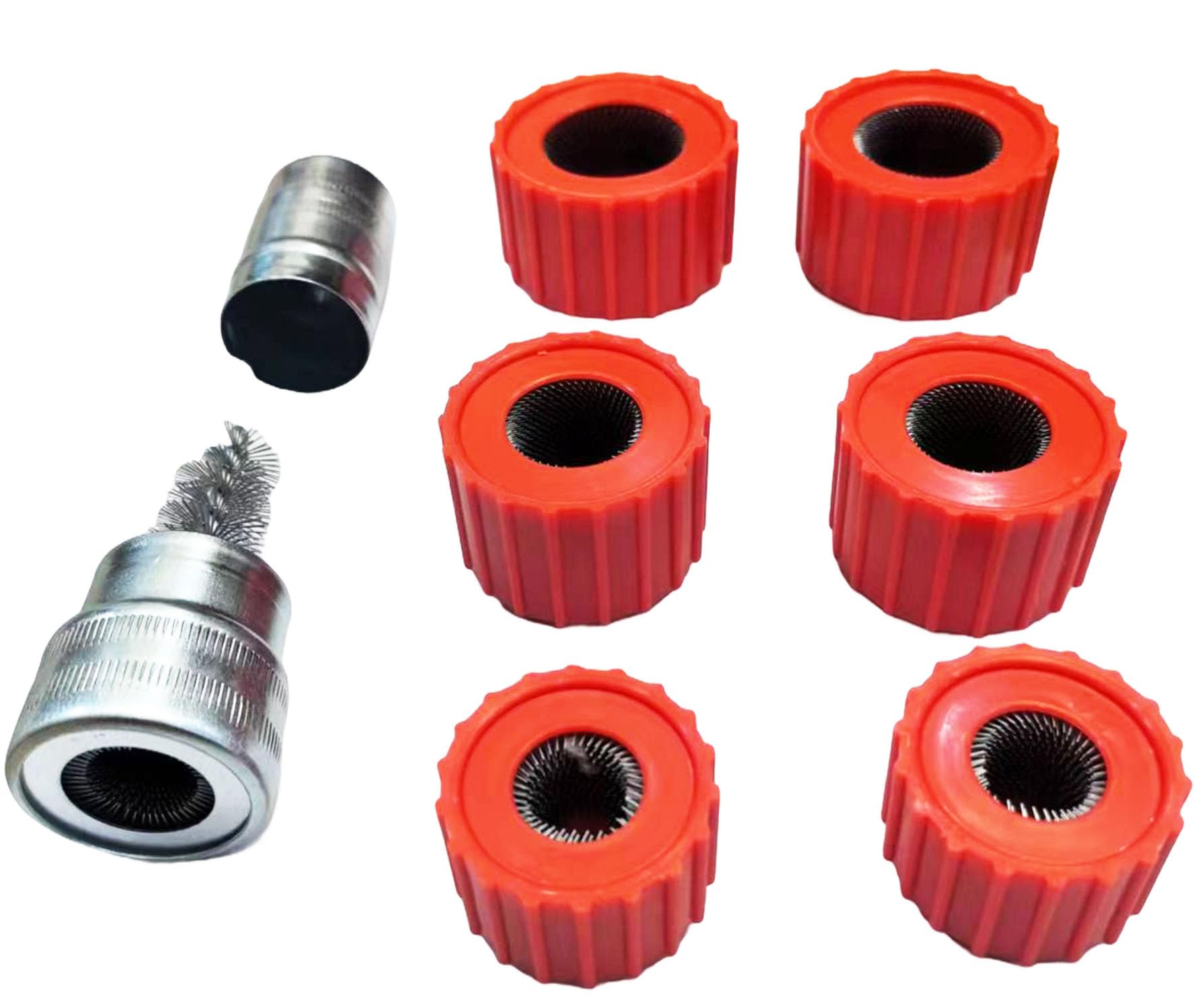 Amazleer 6 PCS Copper Pipe Cleaners for Drill - 1/2", 3/4", 1" Copper Pipe Cleaning Tool with Tube Cleaning Brush, Durable Pipe Cleaners for Plumbing, Deburring, and Rust Removal (7)