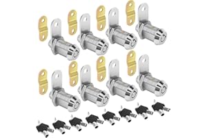 Sartatue Cam Lock RV Storage Locks Black RV Compartment Keyed Alike,1" Cylinder Fits on 3/4" Max Door Thickness, Trailer Replacement Set with Keys, Chrome Finish (8, 1 Inch)