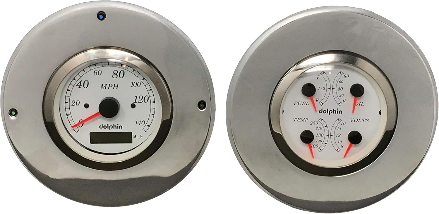 Dolphin Gauges 1954 Chevy Truck 2 Gauge 3 3/8" Quad Style GPS Dash