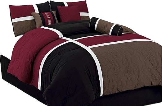 Amazon Com Chezmoi Collection Upland 7 Piece Quilted Patchwork