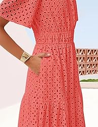 ZESICA Women's 2025 Summer Short Sleeve Maxi Dress