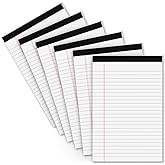 Legal Pads 5x8 Small Note Pads 5x8 Notepads for Work, 6 Pack Writing Pads 5x8 College Ruled Lined Paper Pads, Micro Perforated Decent 80 GSM 5x8 in Legal Note Pad Narrow Ruled, 30 Sheet per Notepad