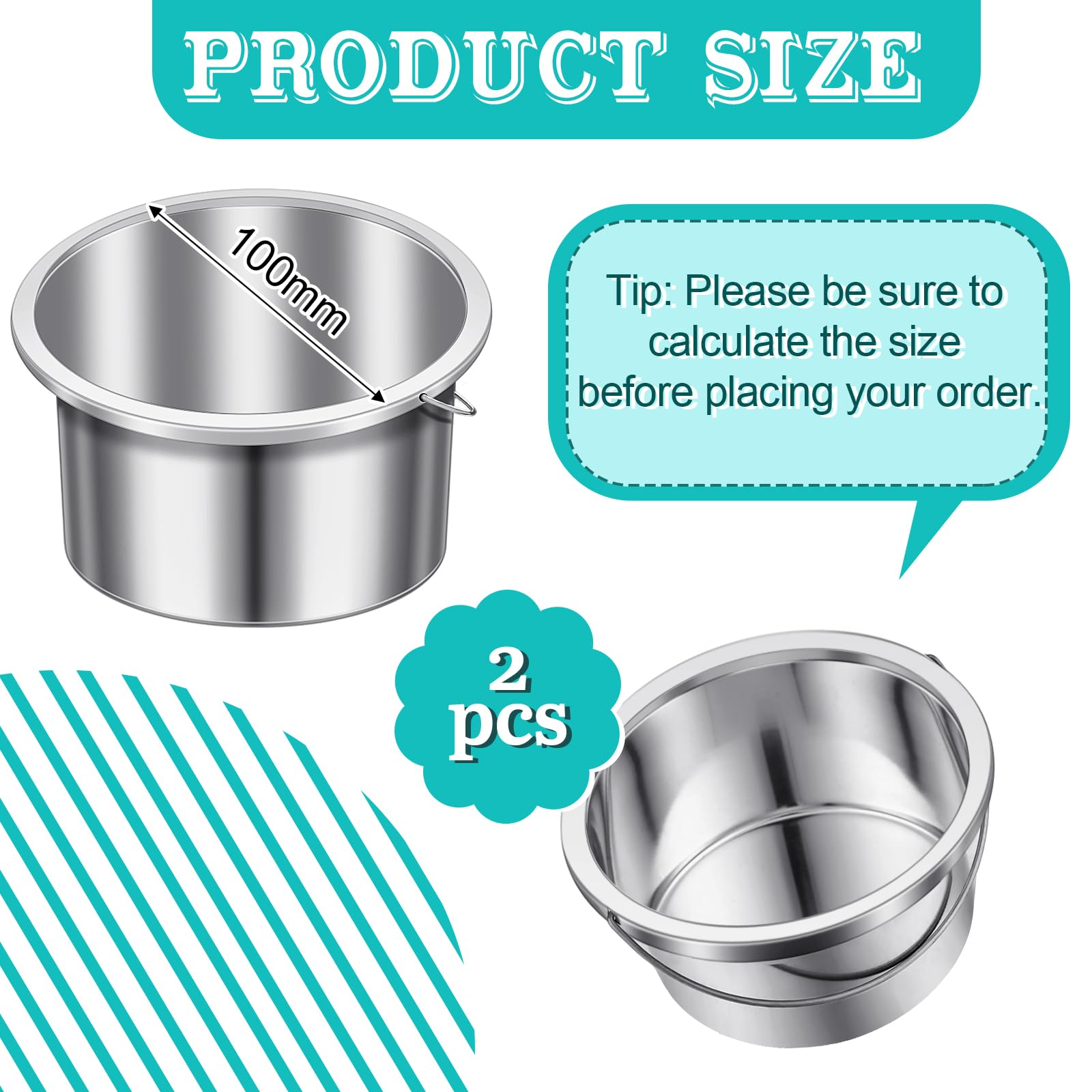 1 Piece Wax Pot Wax Warmer Replacement Tin Inner Pot Portable Hair Removal Waxing Bowl for 500 ml Hair Remover Machine