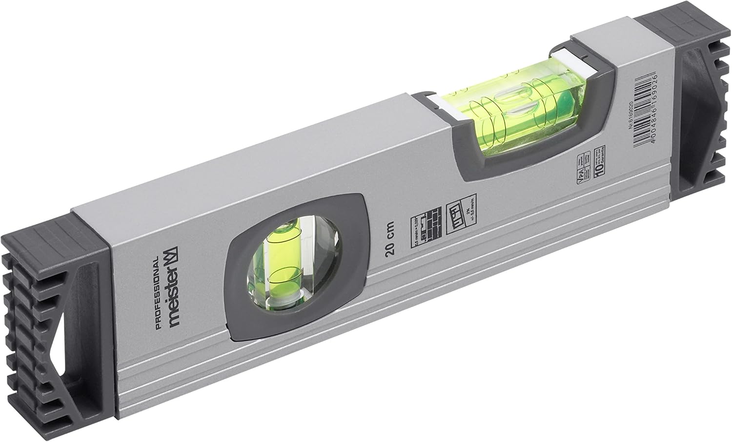 Meister 6169020 Water Scales 200 mm Measurement Accuracy 0.5 mm/m, Grau,schwarz