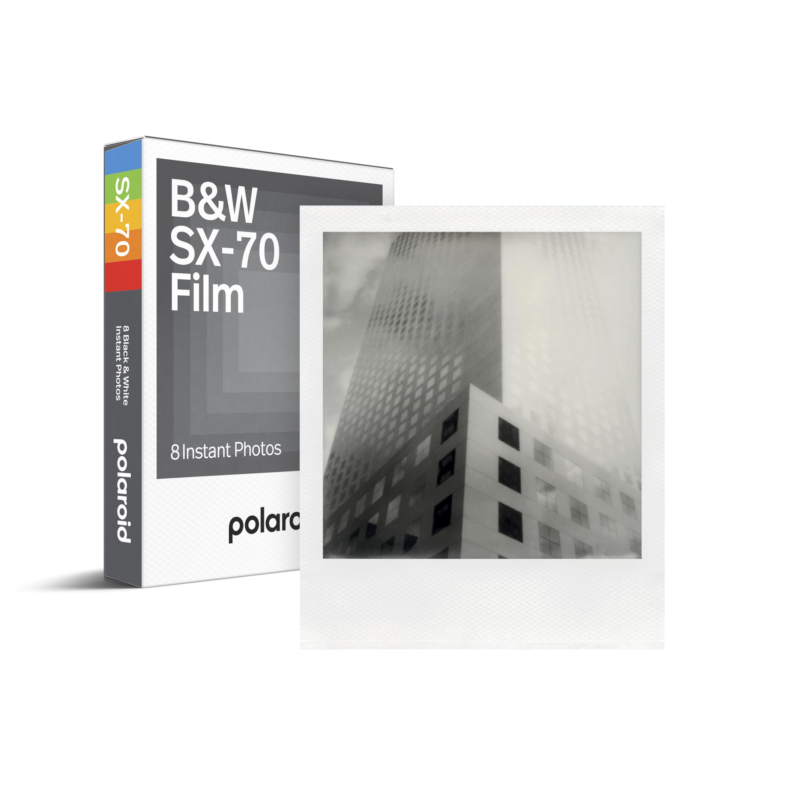 Polaroid 6005 B&W Film for SX-70, Black & White, 8 Films