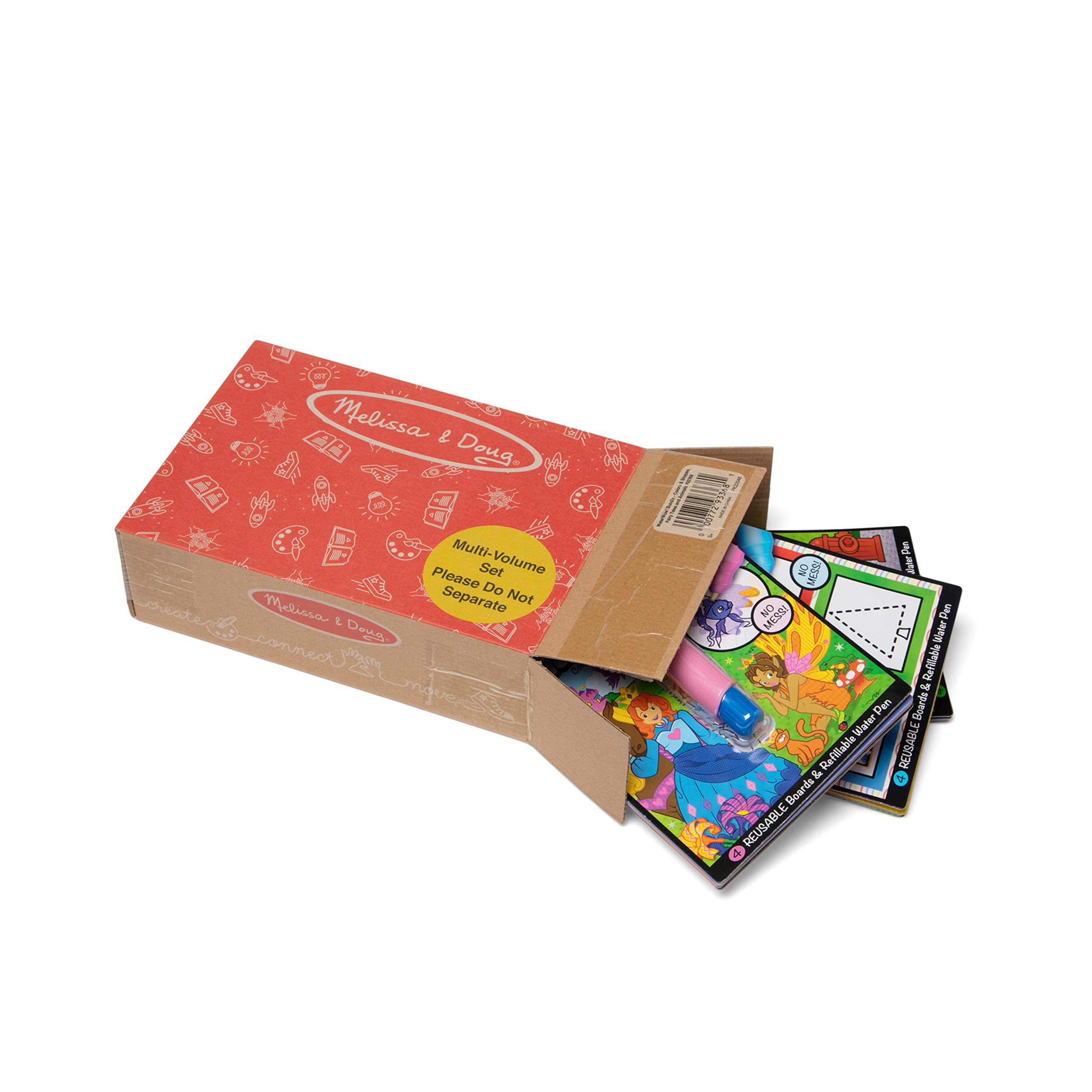 Melissa & Doug On The Go Water Wow! Reusable Water-Reveal Activity Pads, 3-pk, Colors and Shapes, Fairy Tales, Animals
