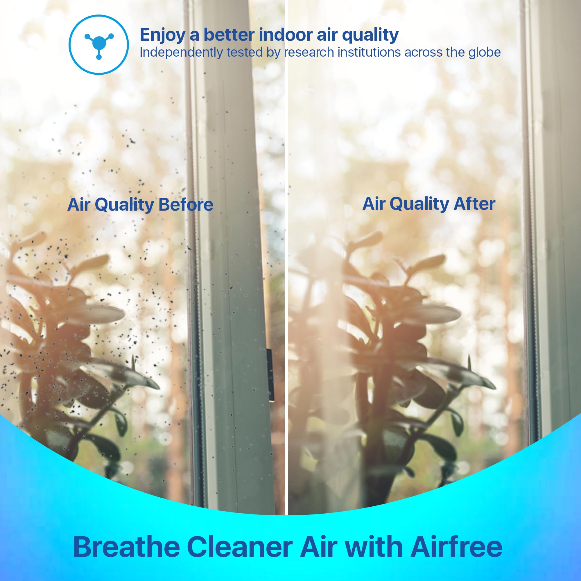 Airfree P3000 New 2025 Design, Silent, Maintenance-free, filterless, efficiently destroys mold, allergens, bacteria, viruses. Air Sterilization core lasts up to 20 years, Extra boost when needed